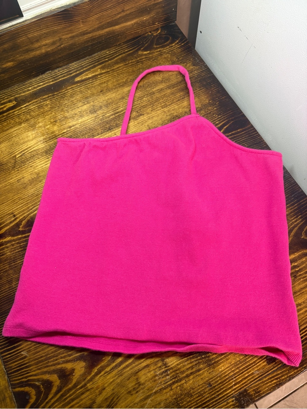 By Anthropologie pink crop tank top size medium